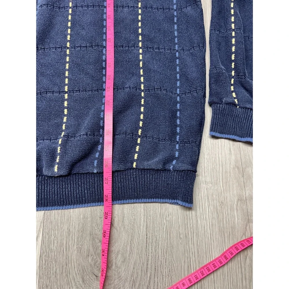 Vintage Frankenmuth Woolen Mill‎ Sweater Grandpa Geometric Navy XL Made USA